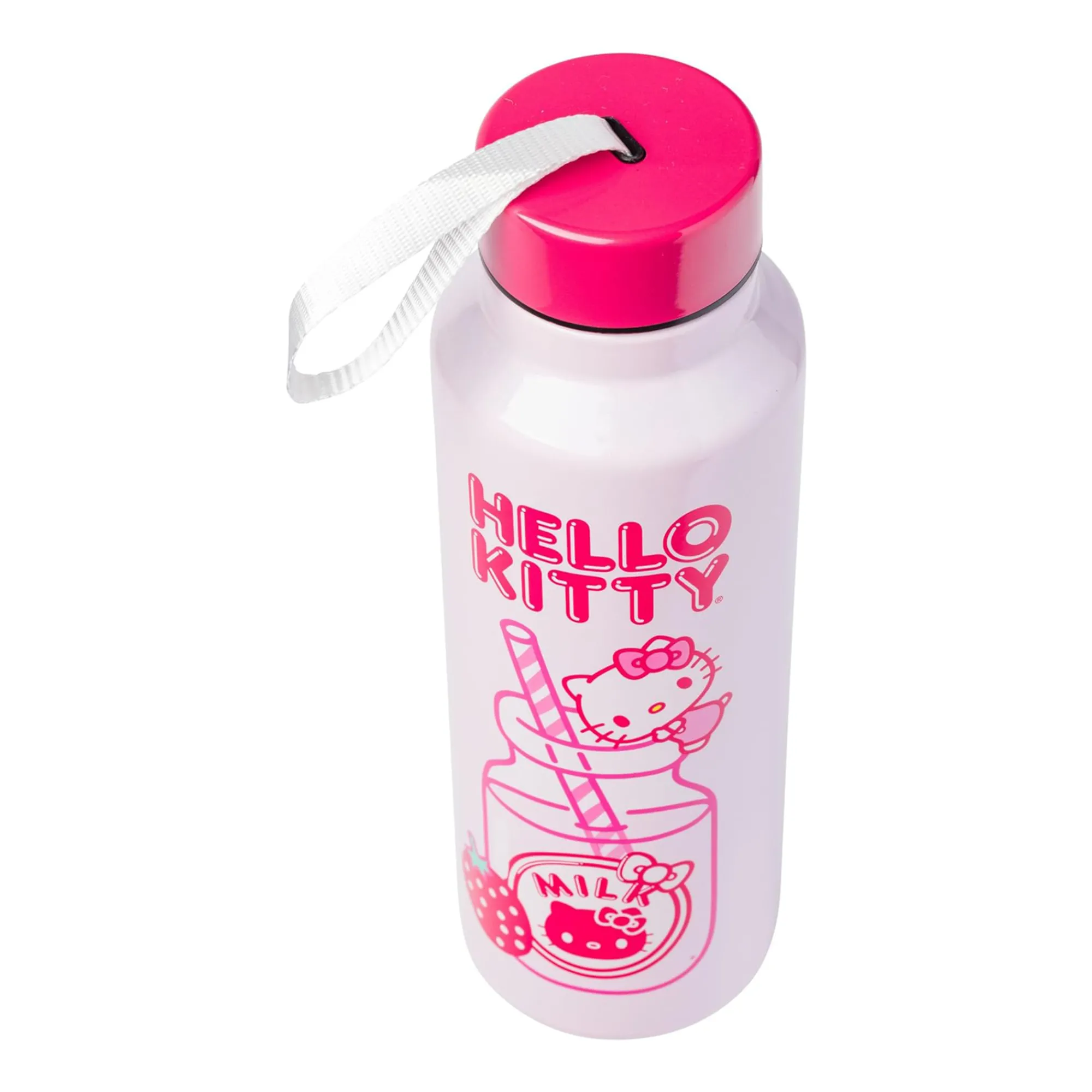 Silver Buffalo Hello Kitty Stainless Steel Water Bottle (Strawberry Milk)