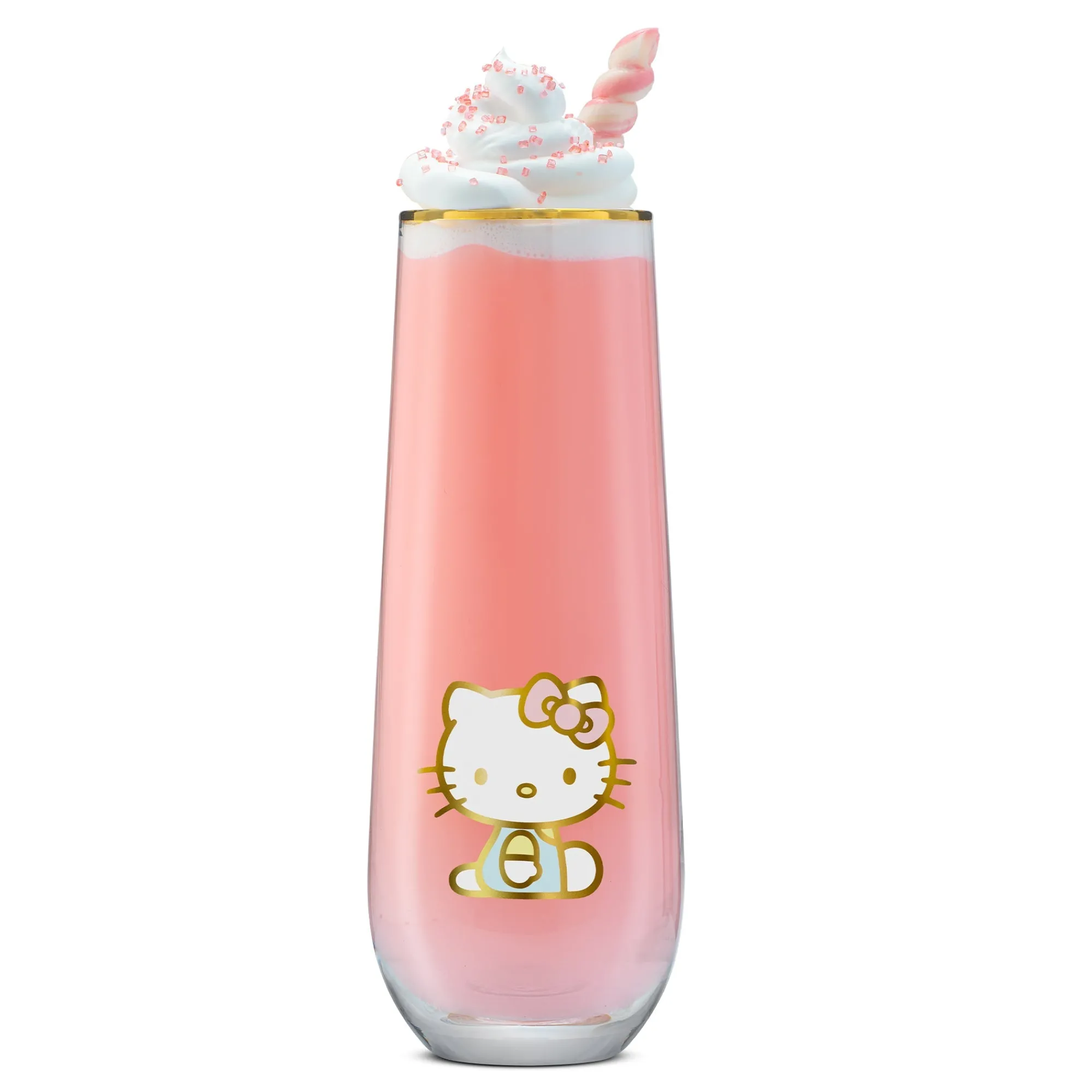 JoyJolt Hello Kitty Stay Gold Stemless Flutes (Set of 4)