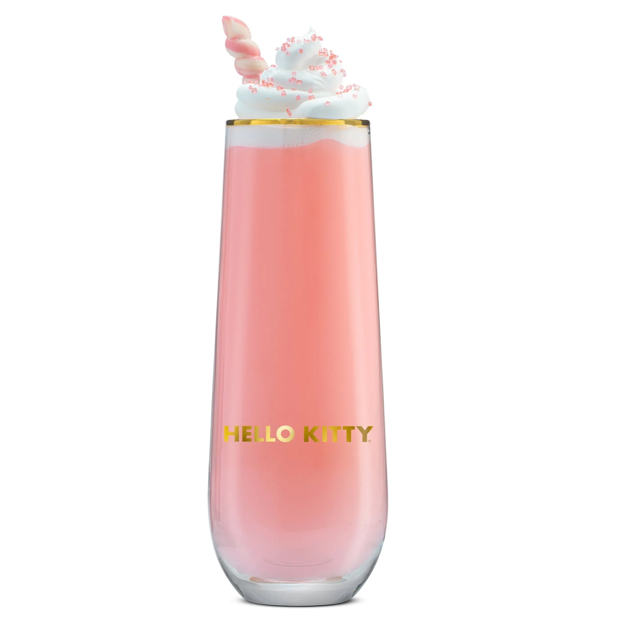 JoyJolt Hello Kitty Stay Gold Stemless Flutes (Set of 4)