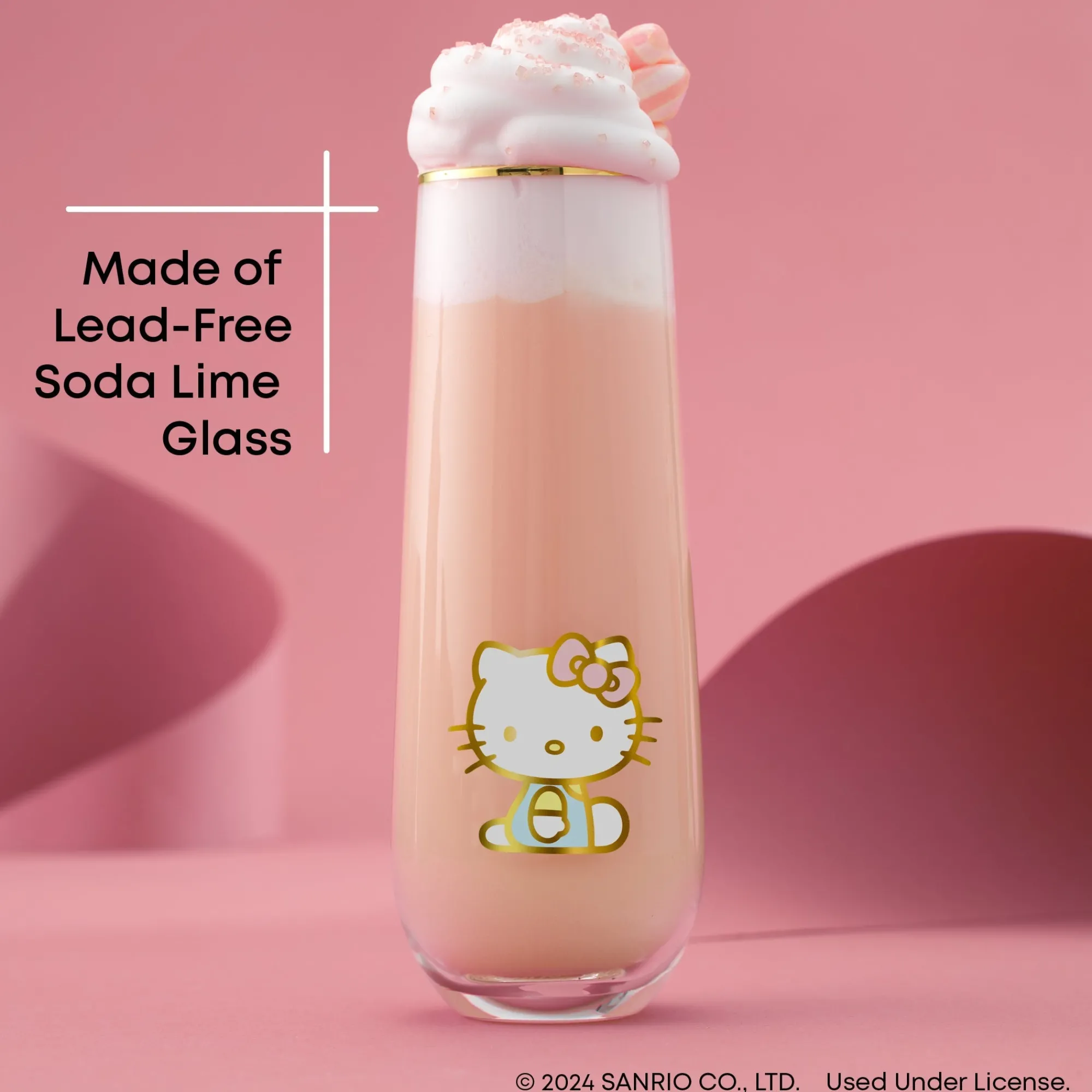 JoyJolt Hello Kitty Stay Gold Stemless Flutes (Set of 4)