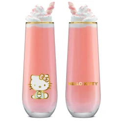 JoyJolt Hello Kitty Stay Gold Stemless Flutes (Set of 4)