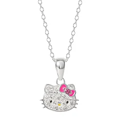 JACMEL JEWELRY INC Hello Kitty Sterling Silver Crystal Necklace