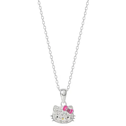 JACMEL JEWELRY INC Hello Kitty Sterling Silver Crystal Necklace