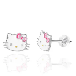 JACMEL JEWELRY INC Hello Kitty Sterling Silver Enamel Stud Earrings