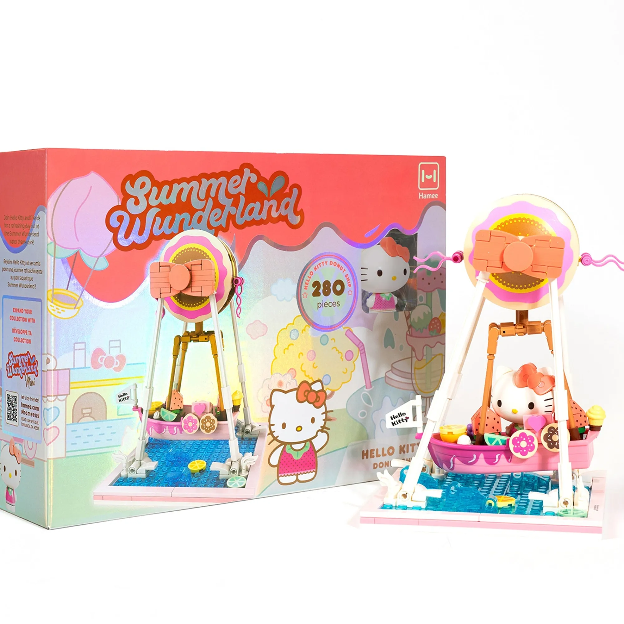 Hamee.com - Hamee US Hello Kitty Summer Wunderland Theme Park Building Blocks (Donut Ship)