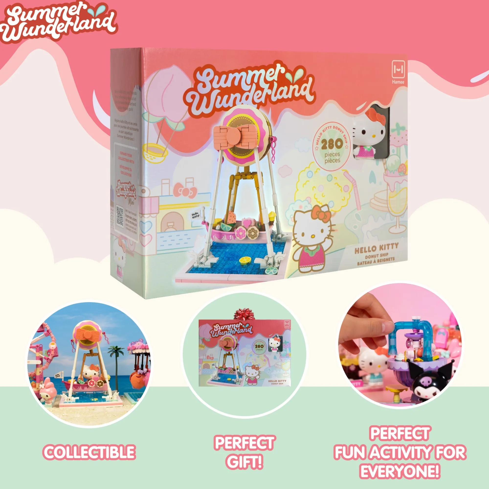 Hamee.com - Hamee US Hello Kitty Summer Wunderland Theme Park Building Blocks (Donut Ship)