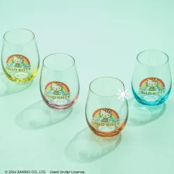 JoyJolt Hello Kitty Sweet Rainbow Stemless Glasses (Set of 4)