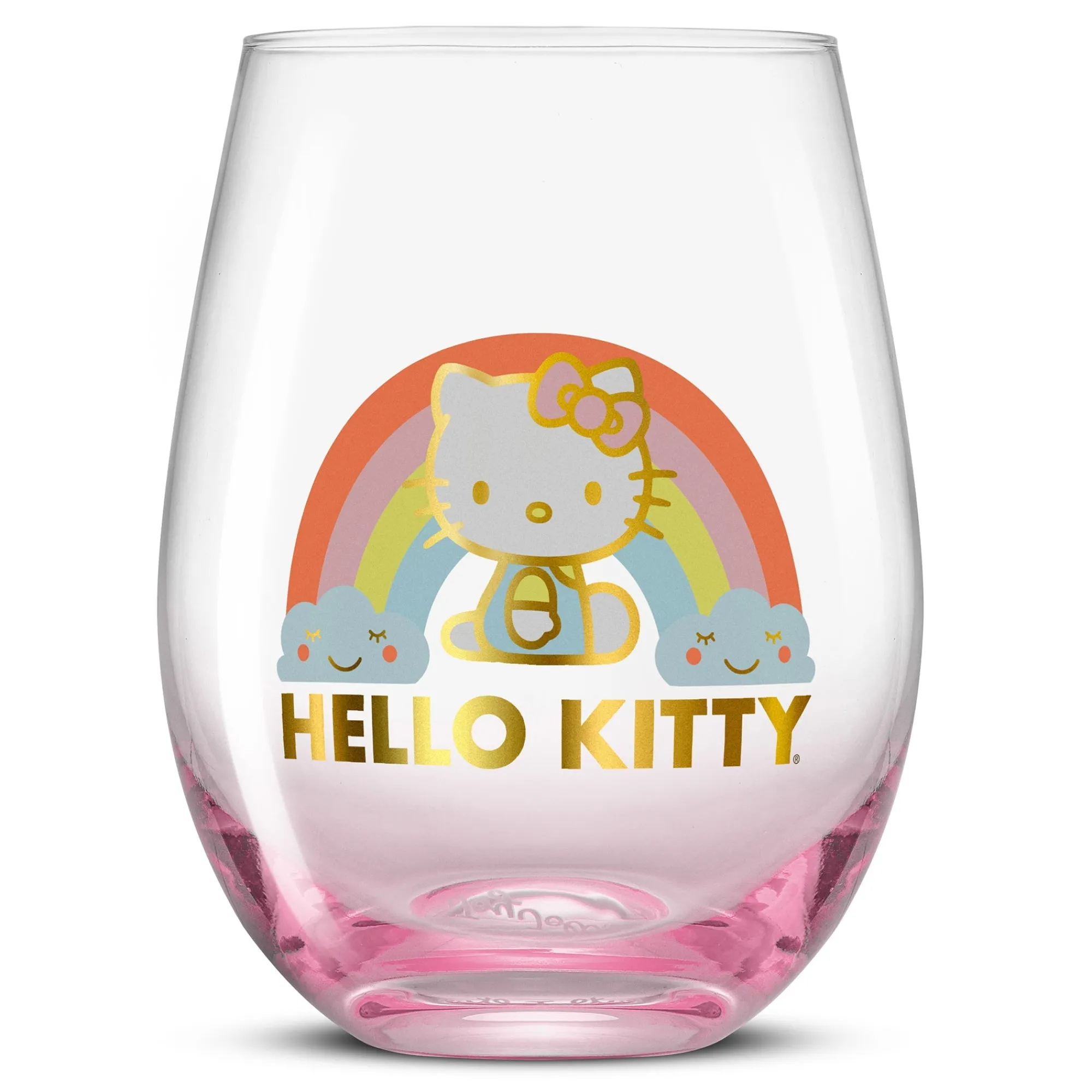 JoyJolt Hello Kitty Sweet Rainbow Stemless Glasses (Set of 4)