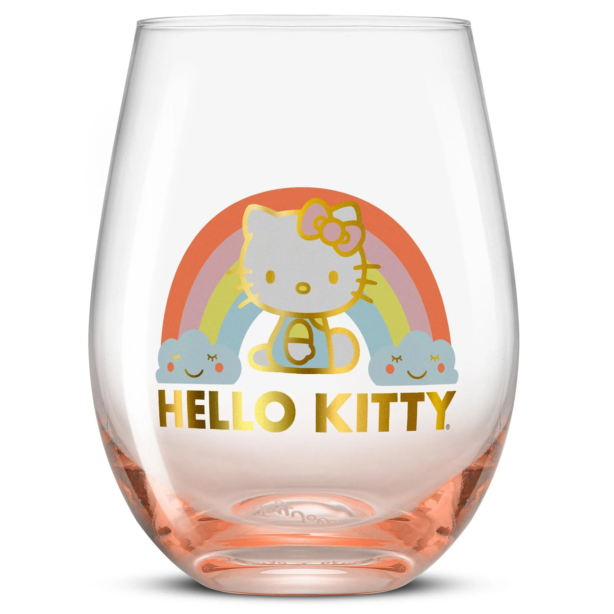 JoyJolt Hello Kitty Sweet Rainbow Stemless Glasses (Set of 4)