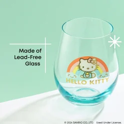 JoyJolt Hello Kitty Sweet Rainbow Stemless Glasses (Set of 4)