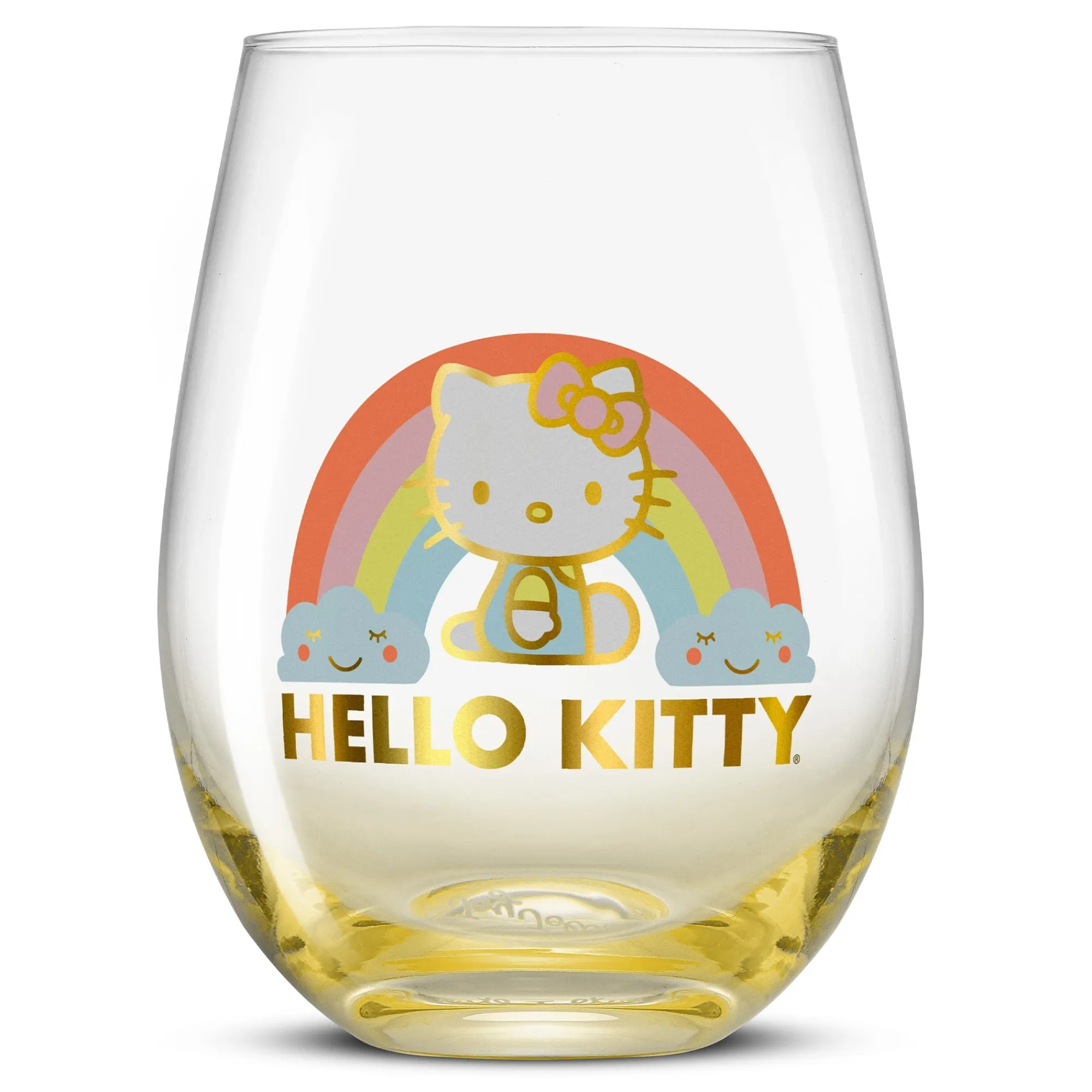JoyJolt Hello Kitty Sweet Rainbow Stemless Glasses (Set of 4)