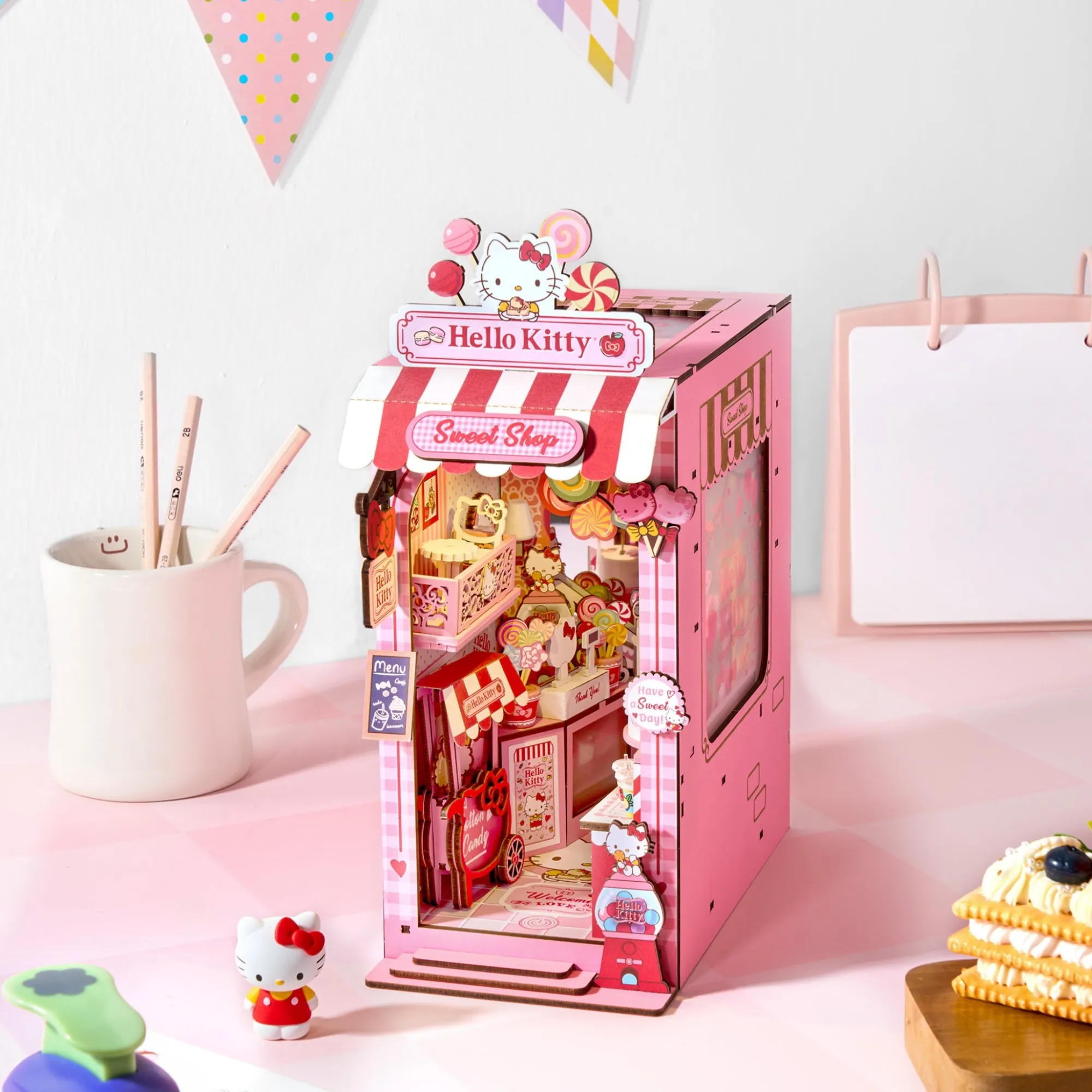 HANDS CRAFT Hello Kitty Sweet Shop DIY Book Nook Kit