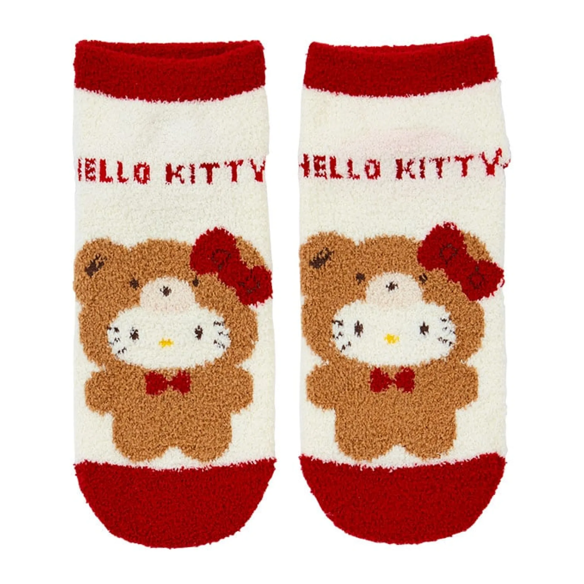 Japan Original Hello Kitty Teddy Bear Cozy Ankle Socks (Red)