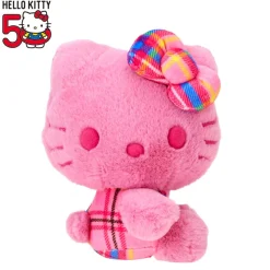 Japan Original Hello Kitty 50th Anniv. Plush Mascot (Pink Tartan)