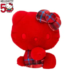 Japan Original Hello Kitty 50th Anniv. Plush Mascot (Red Tartan)