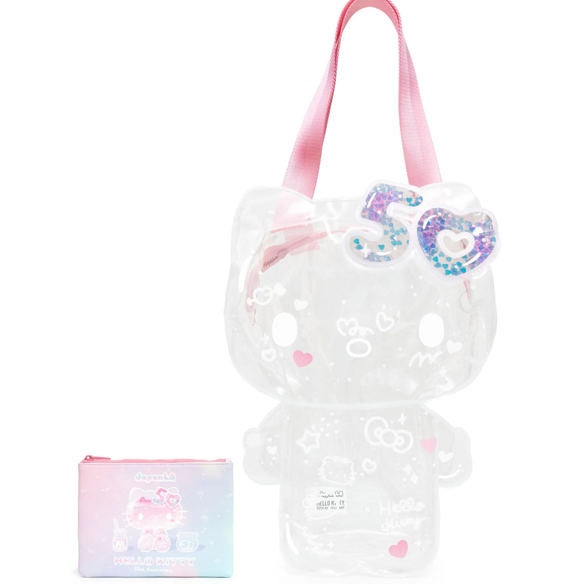 JapanLA Hello Kitty 50th Anniversary Clear Bag with Pouch