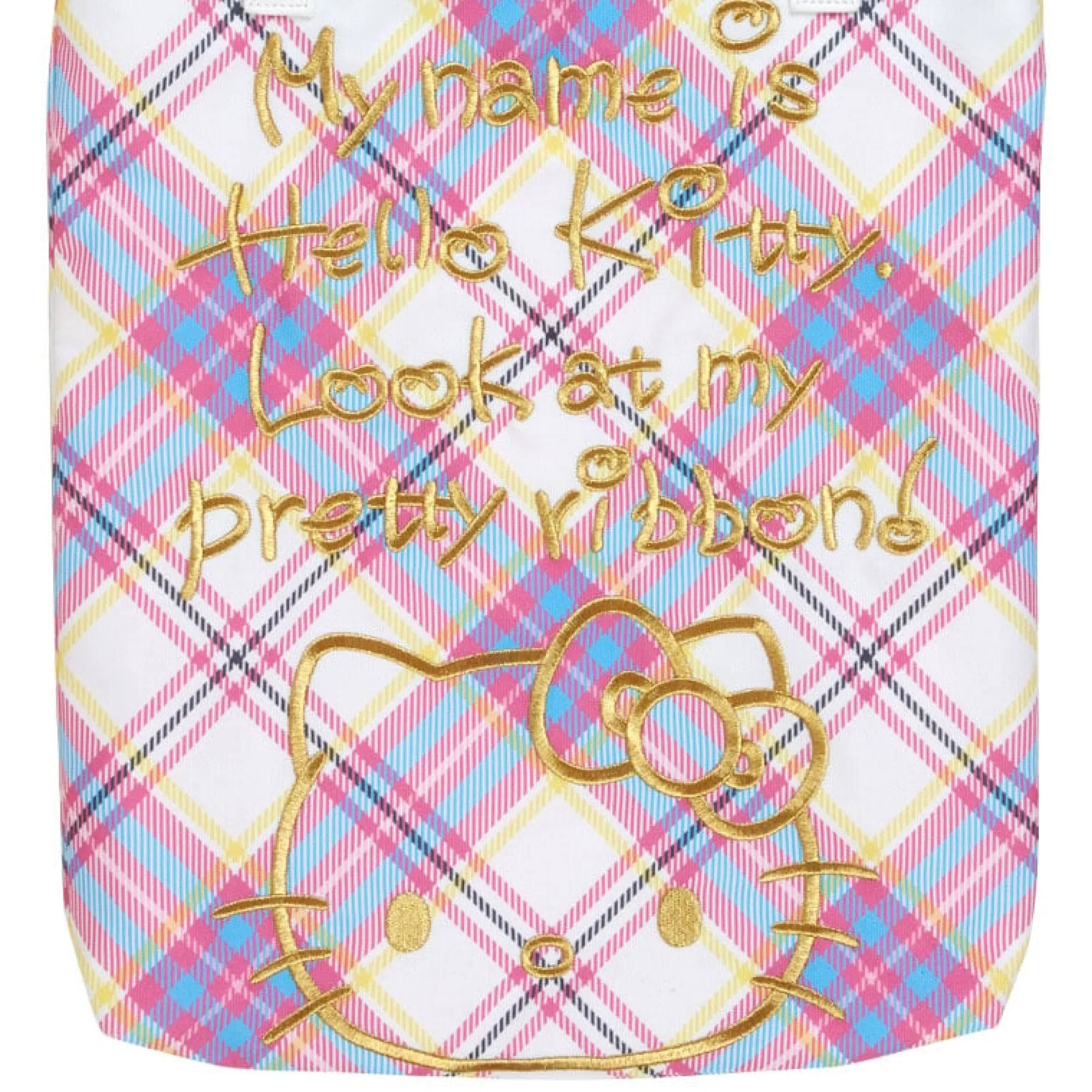 Japan Original Hello Kitty Tote Bag (Hello Kitty Dress Tartan Series)