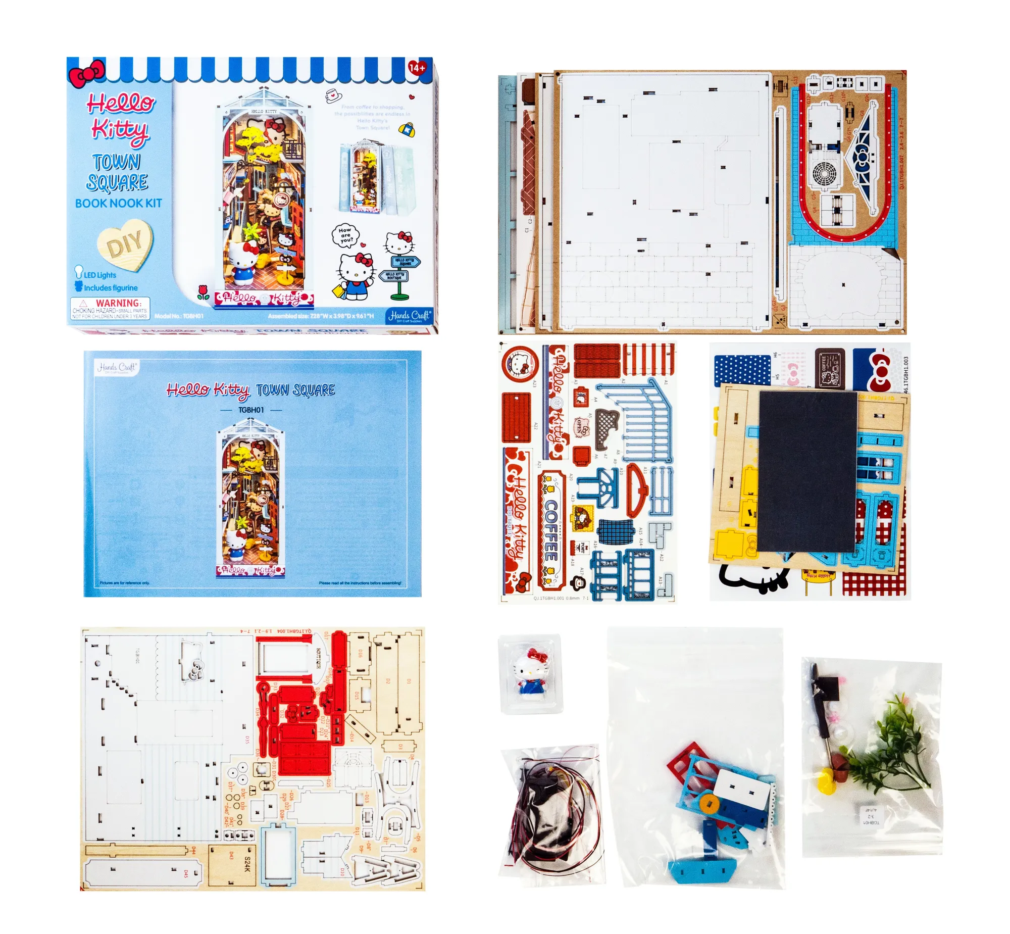 Hands Craft Hello Kitty Town Square DIY Book Nook Kit
