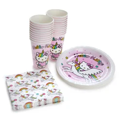 Silver Buffalo LLC Hello Kitty Unicorn Rainbow 60-pc Party Pack