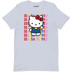 Printful Hello Kitty Watashi Wa T-Shirt (Light Blue)