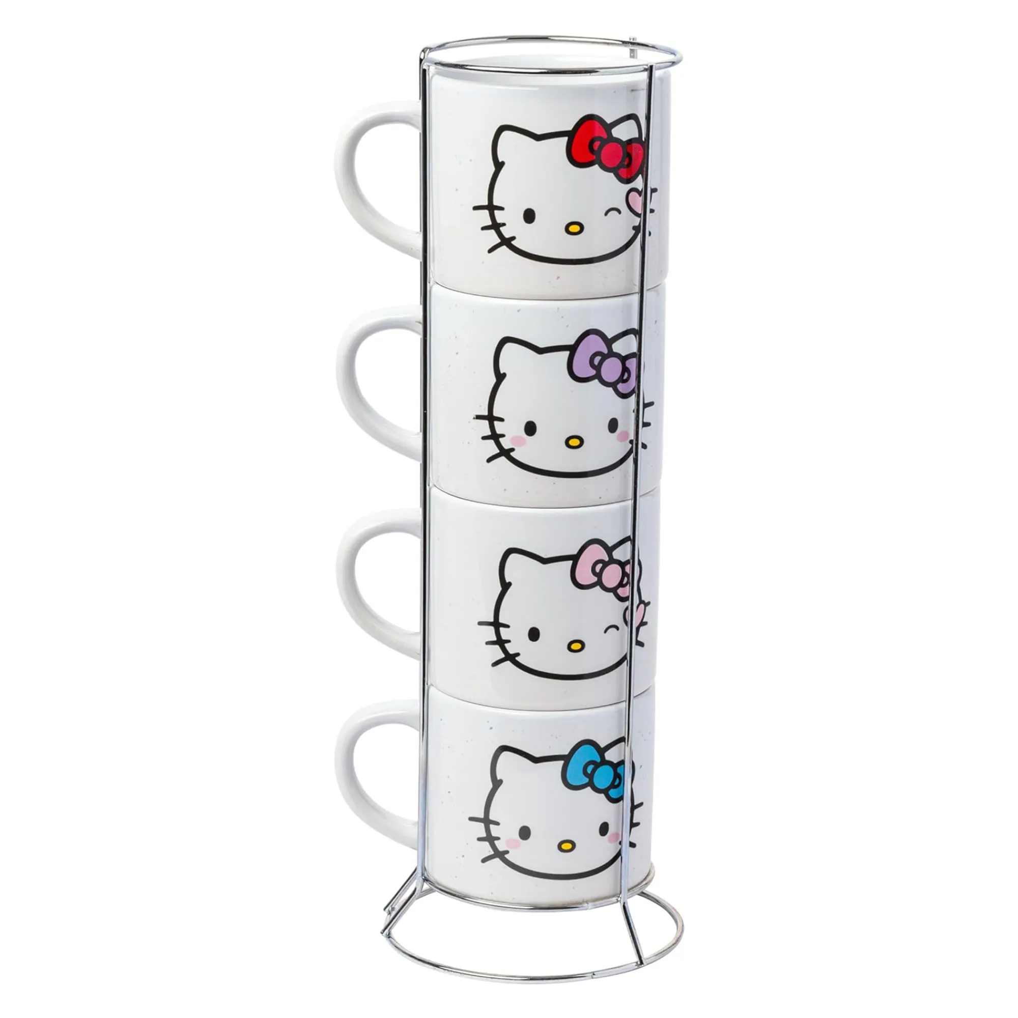 Silver Buffalo LLC Hello Kitty Winking Hearts 5-Piece Ceramic Mug Stack