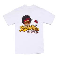 Banbury Capital Hello Kitty x Bruno Mars Logo Script White Tee