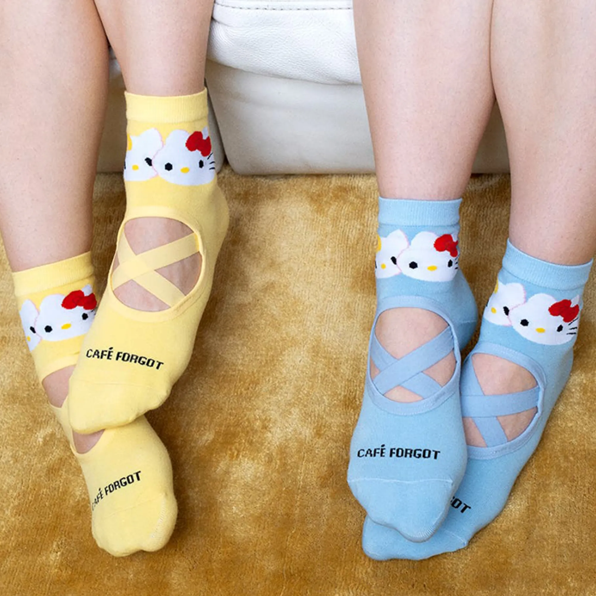 Cafe Forgot Hello Kitty x Café Forgot Ballet Socks (Yellow)