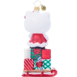 RAUCH BRANDS Hello Kitty x Christopher Radko Handmade Glass Ornament (Happy Holidays)