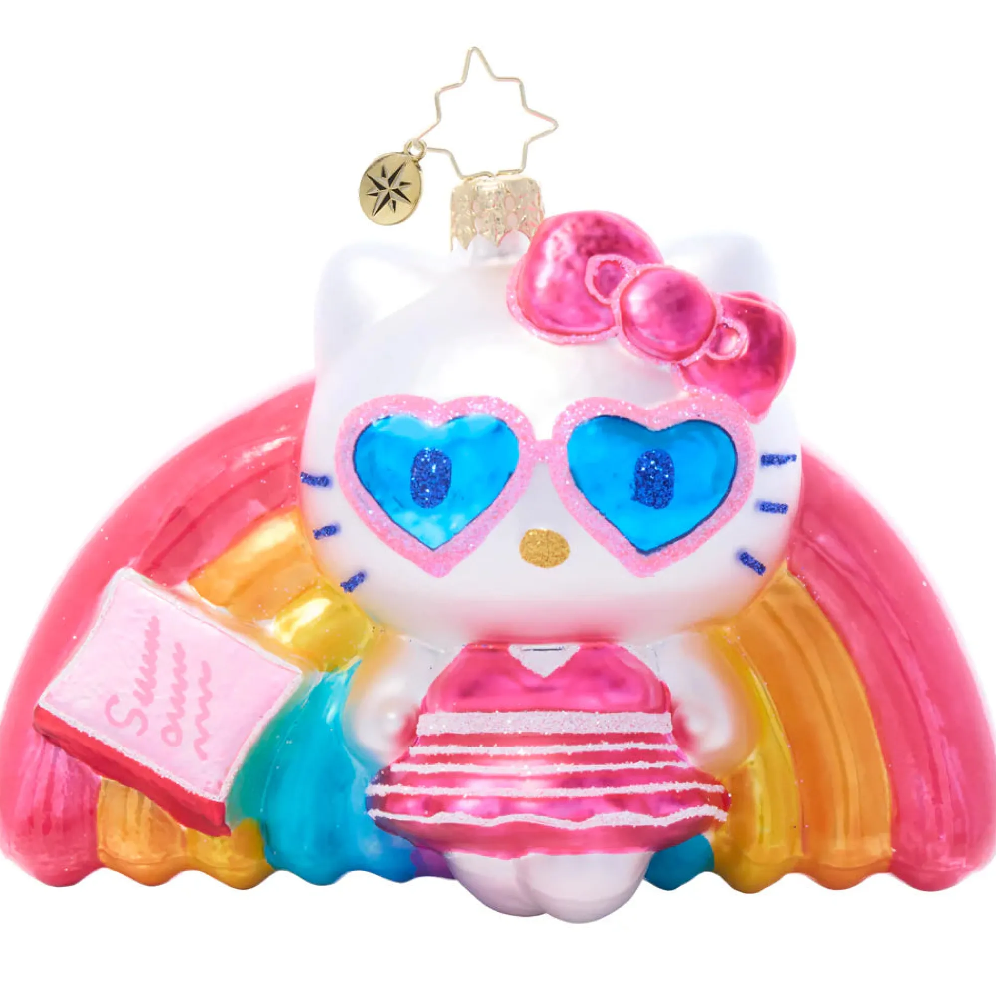 RAUCH BRANDS Hello Kitty x Christopher Radko Handmade Glass Ornament (Pool Party)