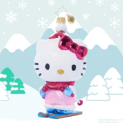 RAUCH BRANDS Hello Kitty x Christopher Radko Handmade Glass Ornament (Aspen Adventure)