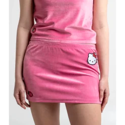 BIOWORLD Hello Kitty x Dumbgood Pink Velour Mini Skirt (50th Anniv.)