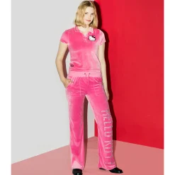 BIOWORLD Hello Kitty x Dumbgood Velour Cropped Polo (50th Anniv.)