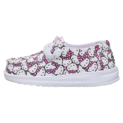 Kids Hey Dude Inc Hello Kitty x HEYDUDE Wendy All-Over Print Slip-On Shoe (Toddler)