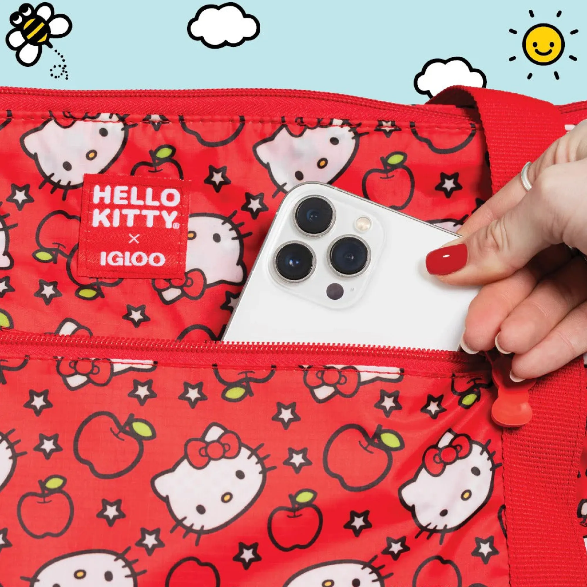 Igloo Products Corp Hello Kitty x Igloo Apples Packable Puffer 20-Can Cooler Bag