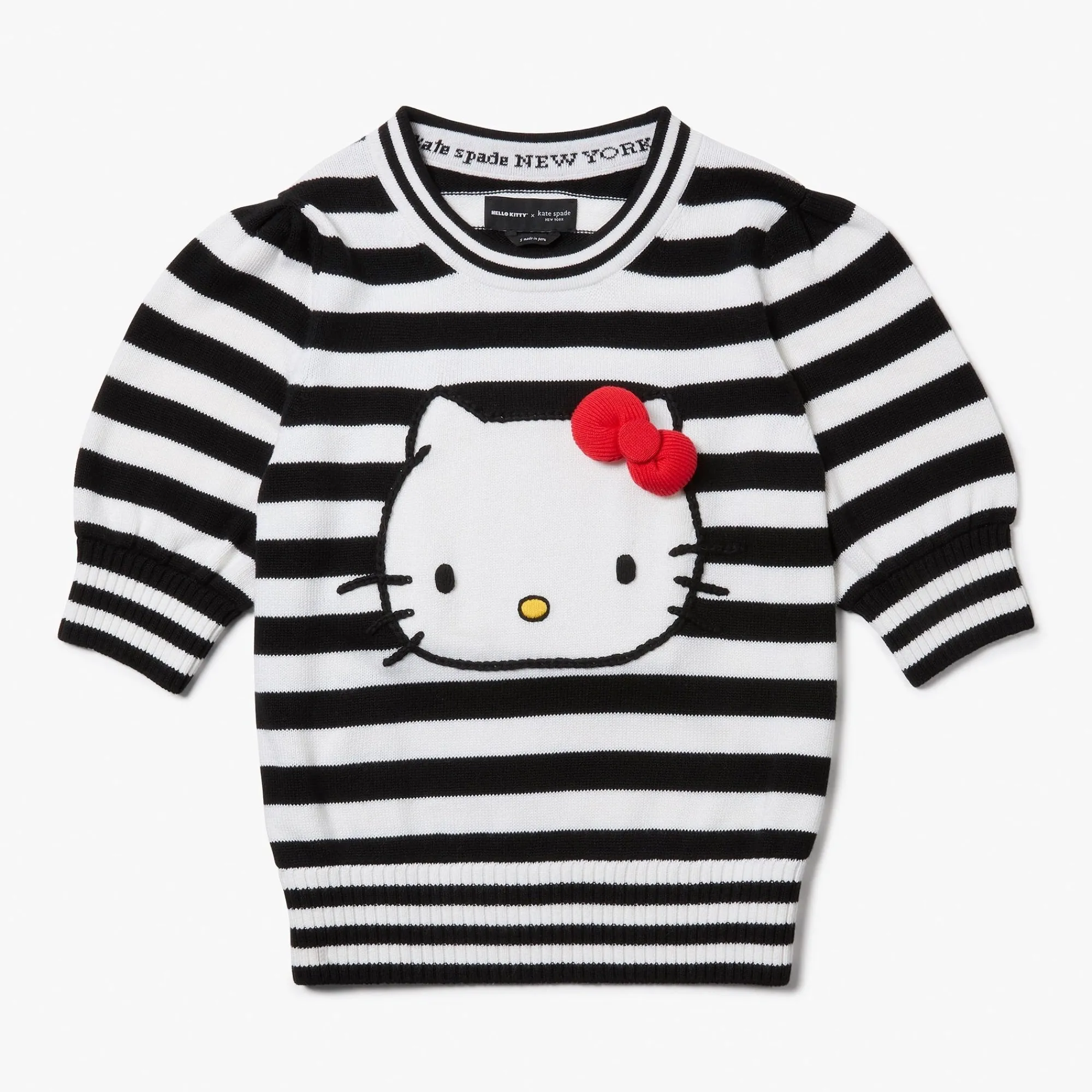 Kate Spade Hello Kitty x New York Puff Sleeve Intarsia Sweater