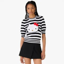 Kate Spade Hello Kitty x New York Puff Sleeve Intarsia Sweater