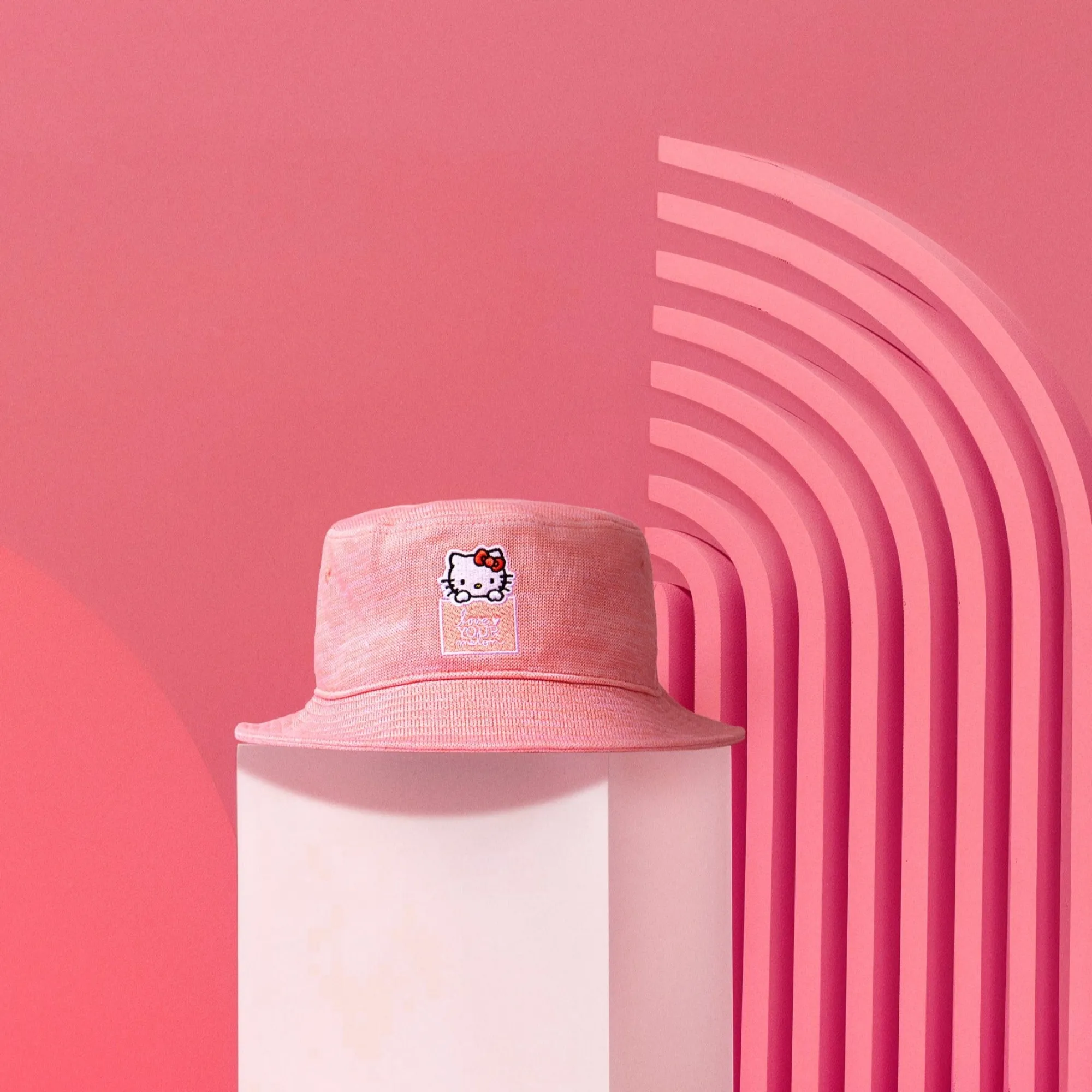 Love Your Melon Hello Kitty x Speckled Hero Bucket Hat (Pink)