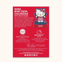 Studio Oh! Hello Kitty x 2026 Mini Desk Calendar with Wood Stand