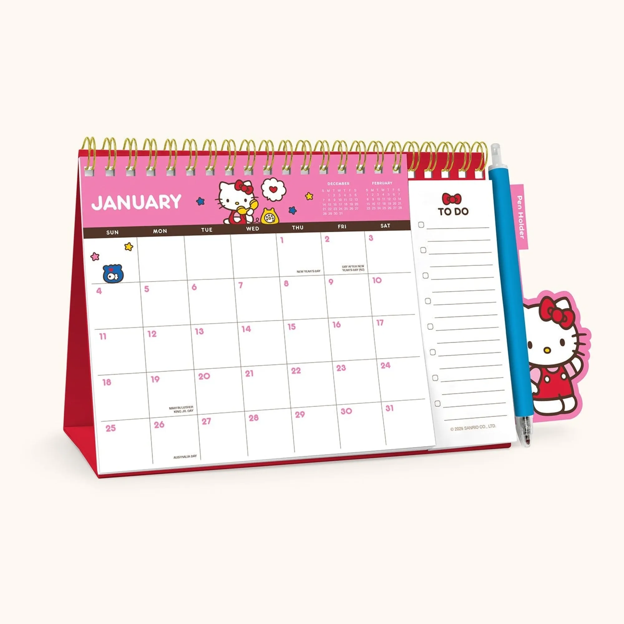 Studio Oh! Hello Kitty x 2026 Standing Desk Easel Calendar with Pen Holder