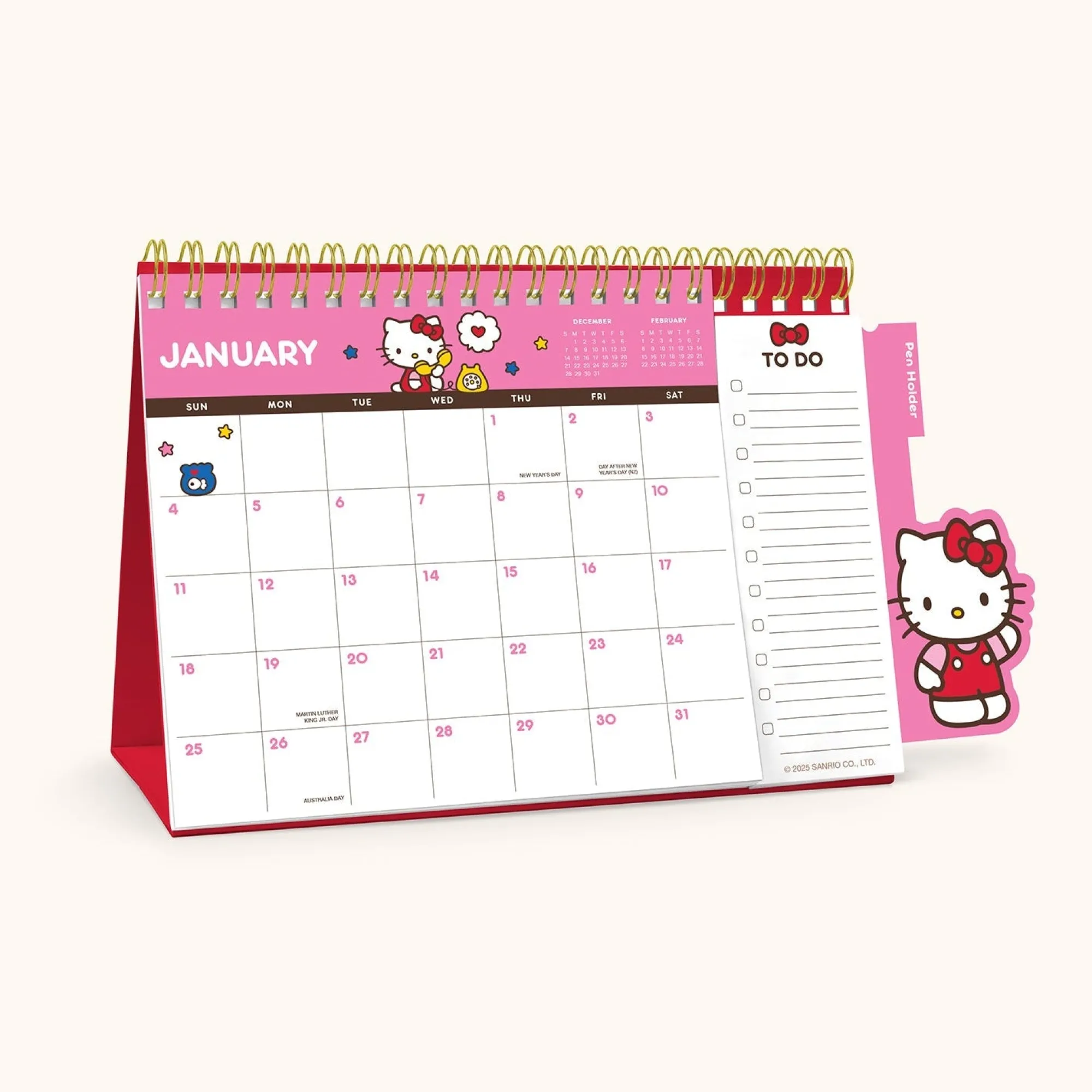 Studio Oh! Hello Kitty x 2026 Standing Desk Easel Calendar with Pen Holder