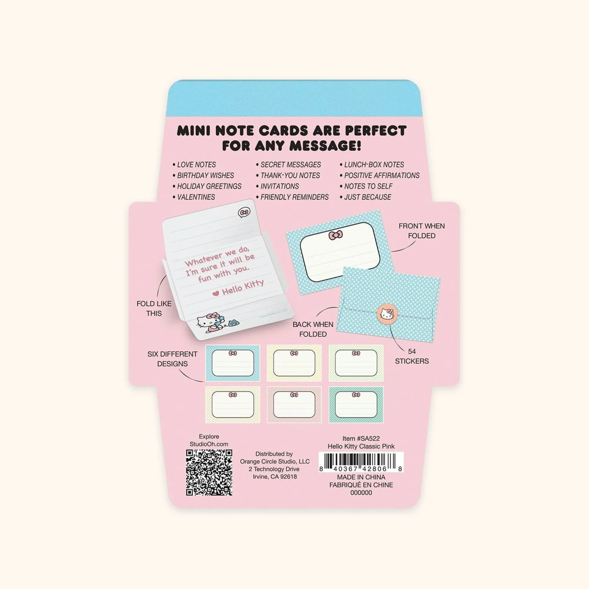 Studio Oh! Hello Kitty x Classic Pink Mini Memo with Stickers