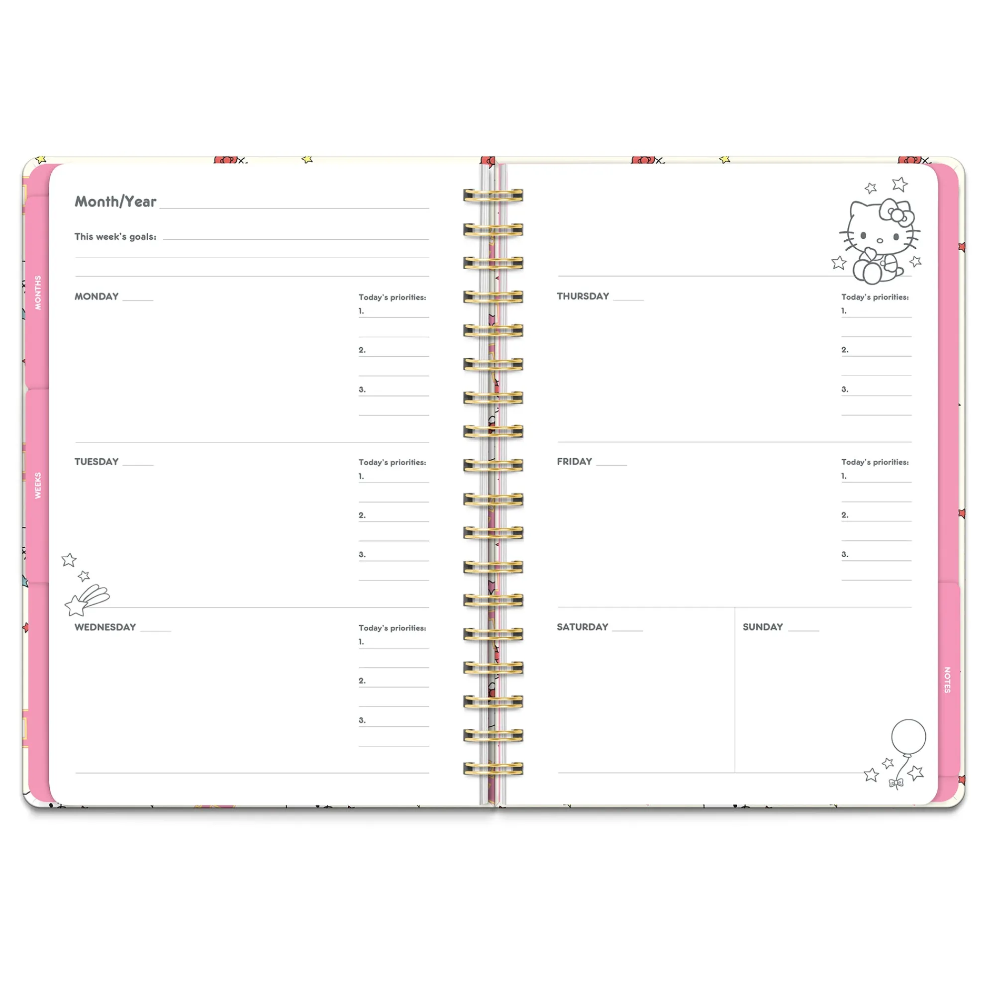 Studio Oh! Hello Kitty x College Letters Tri-Tab Planner