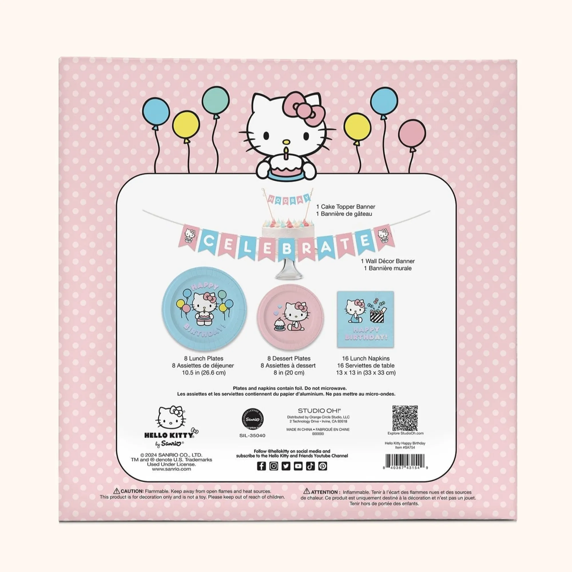 Studio Oh! Hello Kitty x Happy Birthday Paper Party Pack