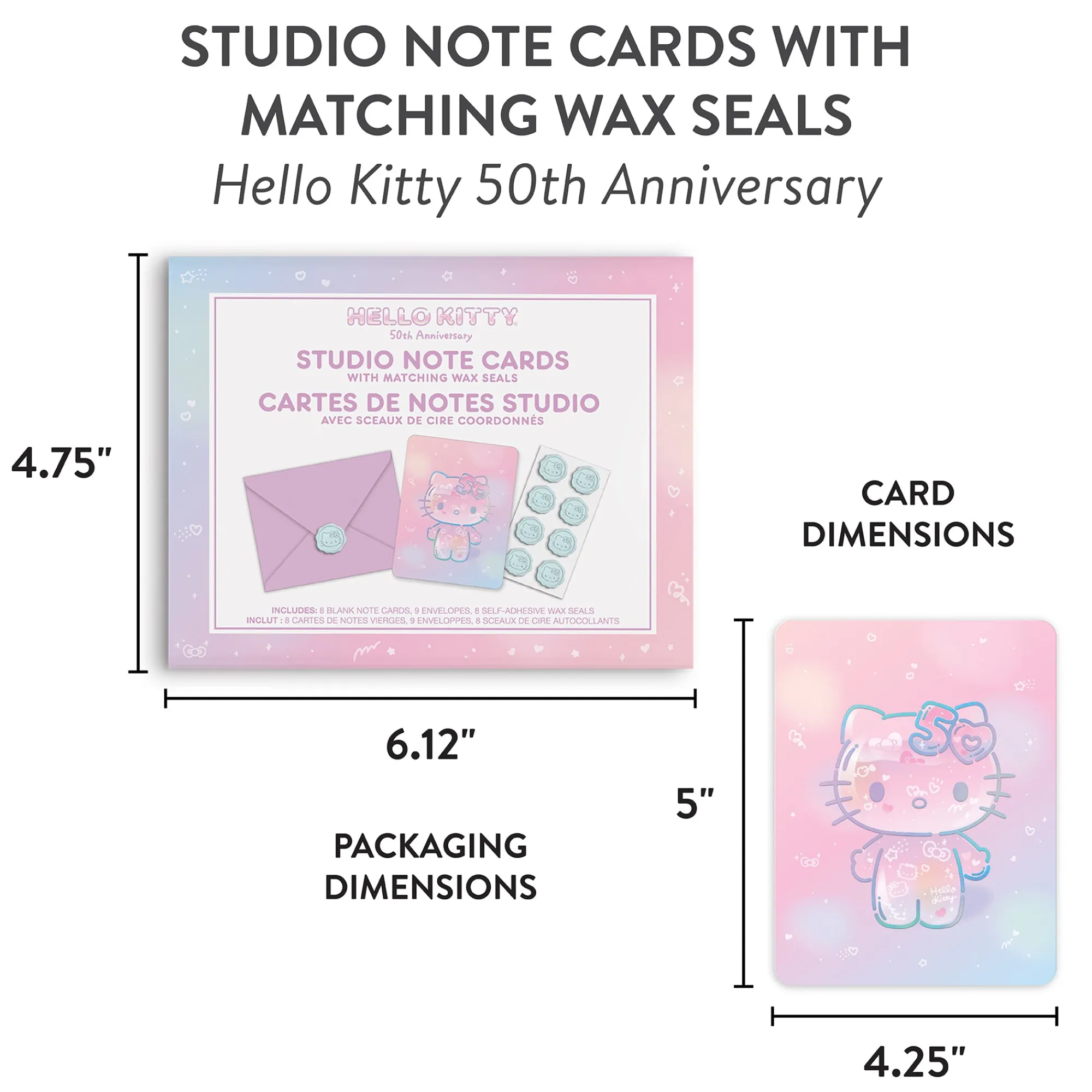 Orange Circle Hello Kitty x Studio Oh! 50th Anniversary 25-Pc Note Cards & Wax Seals Set
