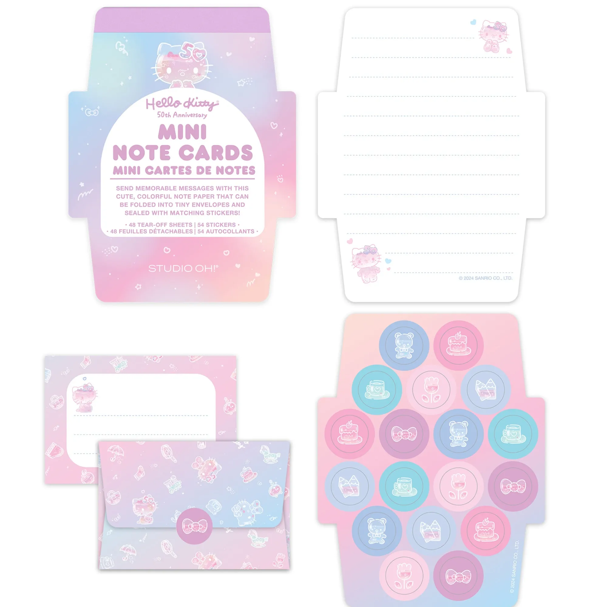 Orange Circle Hello Kitty x Studio Oh! 50th Anniversary Mini Note Cards and Sticker Set