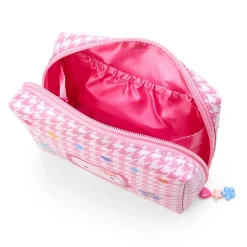 Japan Original Hello Kitty Zipper Pouch (Floral Houndstooth Series)