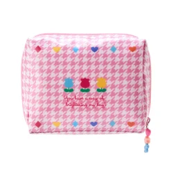 Japan Original Hello Kitty Zipper Pouch (Floral Houndstooth Series)