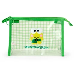 Japan Original Keroppi Clear Gingham Zipper Pouch