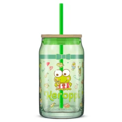 JoyJolt Keroppi Favorite Flavor Lidded Glass Tumbler