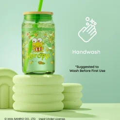 JoyJolt Keroppi Favorite Flavor Lidded Glass Tumbler